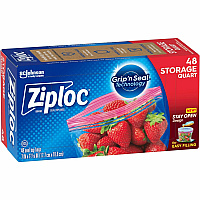 Ziploc&reg; Stand-Up Storage Bags 1 quart Capacity - Blue - Kitchen, Storage - 48 / Box (351317)