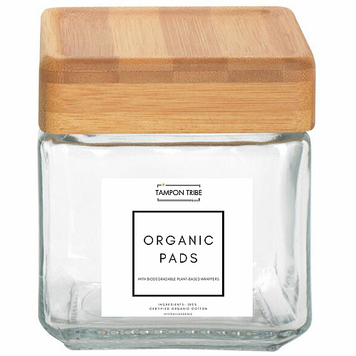 Tampon Tribe Spa Display Jars Clear - Tempered Glass, Bamboo - 4 / Carton (PSPA4)