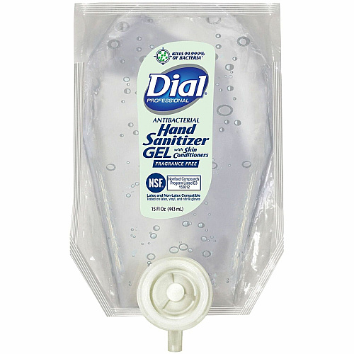 Dial Professional Hand Sanitizer Gel Refill 15 fl oz - Bacteria Remover - Hand - Clear - Fragrance-free, Dye-free - 1 Each (12258)