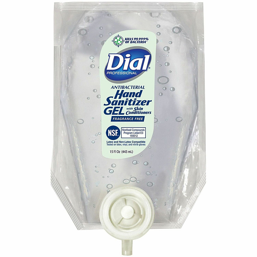 Dial Professional Hand Sanitizer Gel Refill 15 fl oz - Bacteria Remover - Hand - Clear - Fragrance-free, Dye-free - 1 Each (12258)