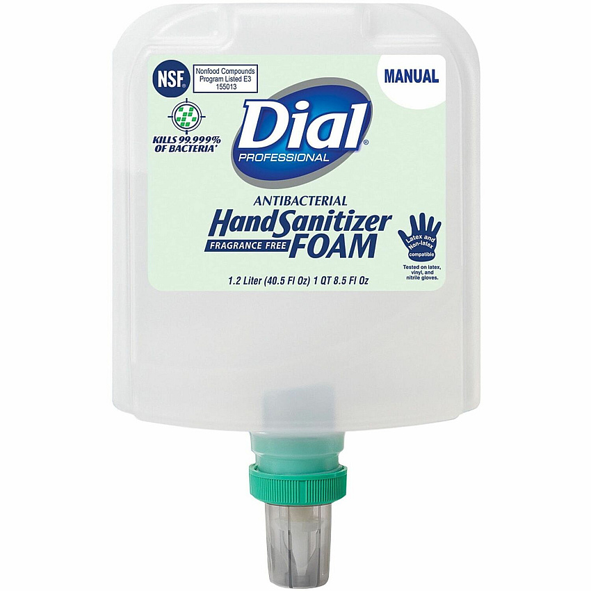 Dial Hand Sanitizer Foam Refill 1.27 quart - Bottle Dispenser - Bacteria Remover - Hand - White - Fragrance-free, Dye-free - 1 Each (19717)