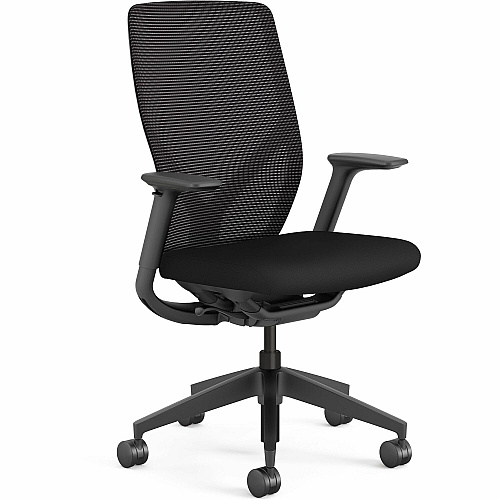 HON Flexion Task Chair Black Seat Color - Vinyl, Polyurethane Seat Material - Black Back Color - Mesh Back Material - Black Frame Color - 5-star Base - Armrest - 1 Each (FXT0STAMU10T)