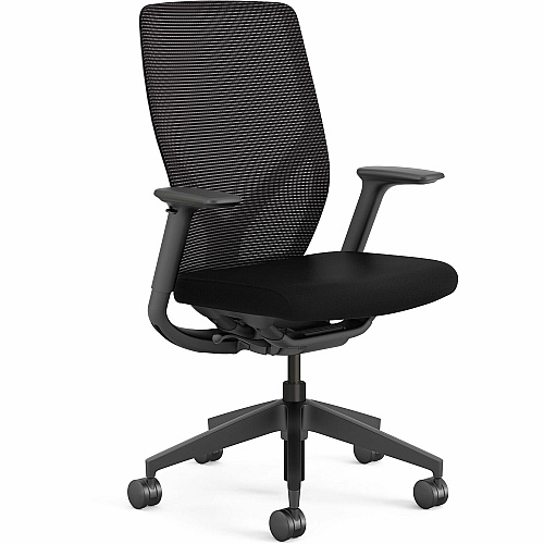 HON Flexion Task Chair Black Seat Color - Fabric Seat Material - Black Back Color - Mesh Back Material - Black Frame Color - 5-star Base - Armrest - 1 Each (FXT0STAMC10T)