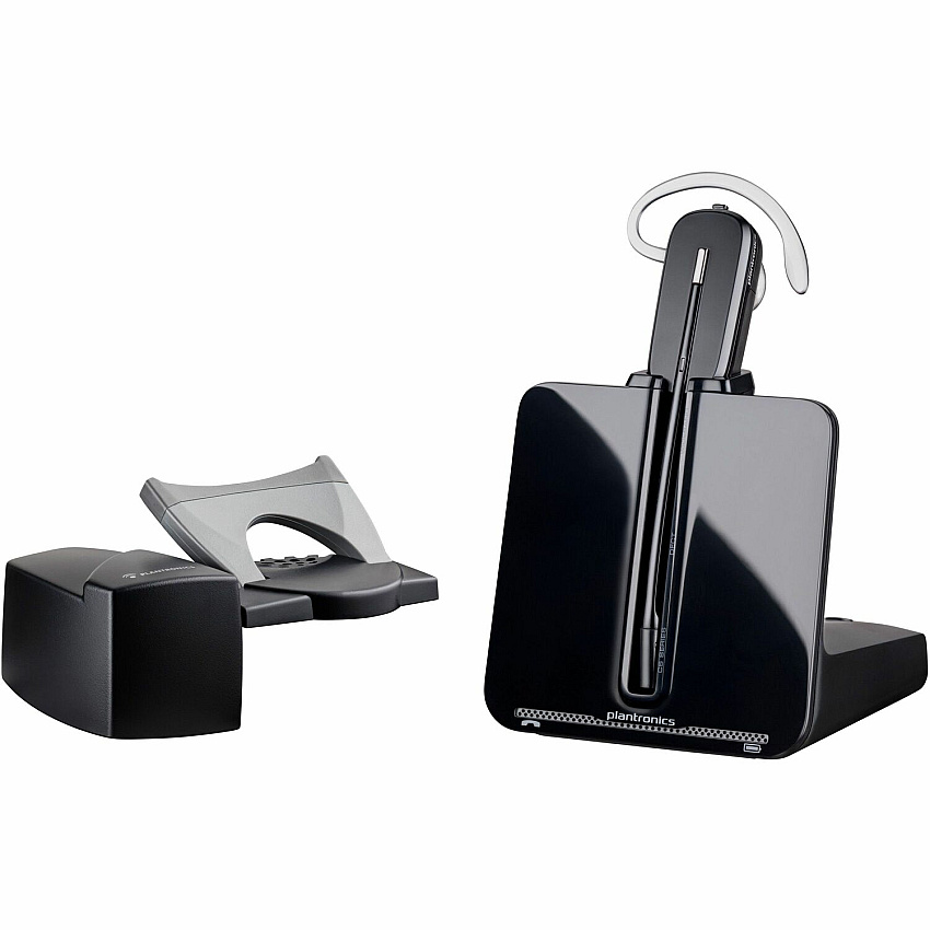 Poly CS540A Convertible DECT Headset Mono - RJ-11 - Wired/Wireless - DECT - 393.7 ft - 20 Hz to 6.80 kHz - Over-the-ear, Over-the-head, Behind-the-head - Monaural - In-ear - Noise Cancelling Microphone - Noise Canceling - Black - TAA Compliant (80R99AA)