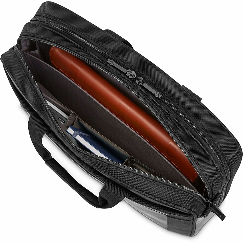 Samsonite Executive Carrying Case (Briefcase) for 15.6" Notebook, Pen, Business Card, File Folder, Tablet - Black Leather Body - Tricot Interior Material - Handle, Shoulder Strap - 12.4" Height x 16.3" Width x 4.3" Depth - 1 Each (1463051041)