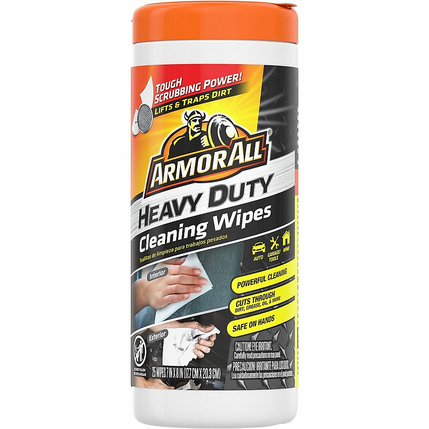 Armor All Heavy Duty Cleaning Wipes For Car - Heavy Duty - Multi - 25/Tub - 1 Each (AHDWMPHDC)