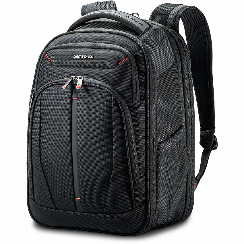 Samsonite Carrying Case (Backpack) for 12.9" to 15.6" Notebook, File, Book, Table - Black 1680D Ballistic Polyester, Mesh Body - Tricot Interior Material - Handle, Shoulder Strap - 1 Each (1473291041)
