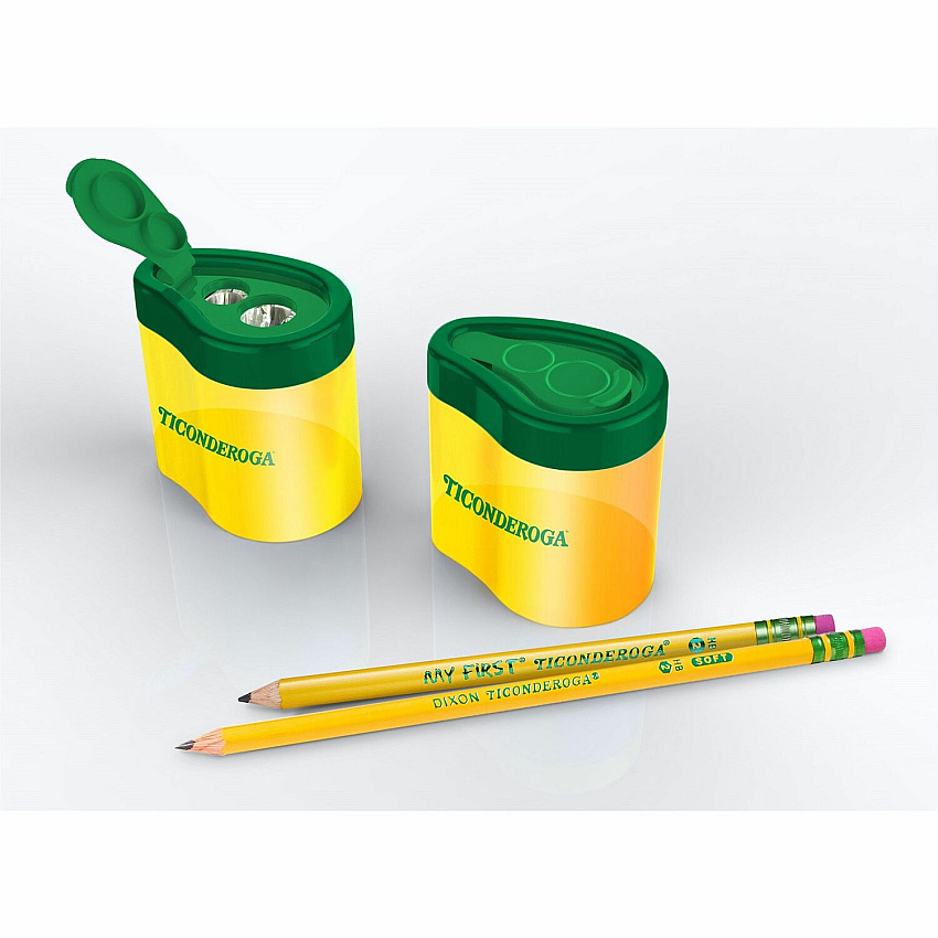 Dixon Two-Hole Pencil Sharpener 2 Hole(s) - Yellow, Green - 1 Each (X39201)
