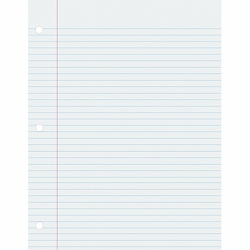 Pacon College-Ruled Filler Paper 500 Sheets - Ruled Red Margin - 3 Hole(s) - 8 1/2" x 11" Sheet Size - White Paper - Smooth, Hole-punched, Recyclable - 500 / Pack (P2405)