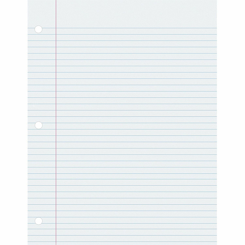 Pacon College-Ruled Filler Paper 500 Sheets - Ruled Red Margin - 3 Hole(s) - 8 1/2" x 11" Sheet Size - White Paper - Smooth, Hole-punched, Recyclable - 500 / Pack (P2405)