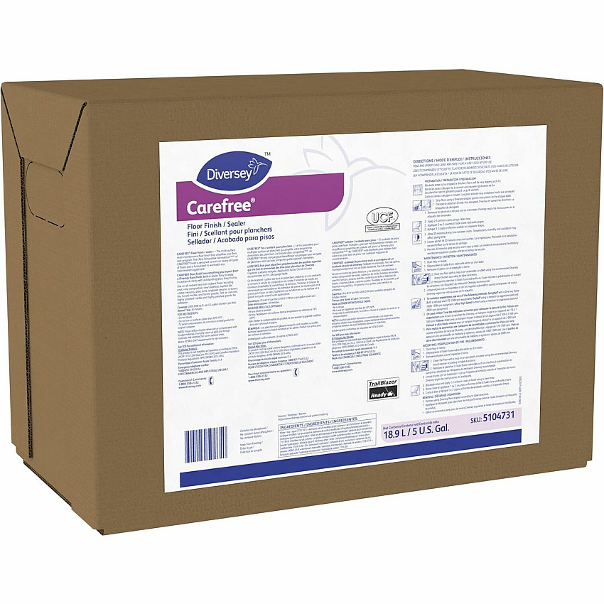 Diversey Carefree Floor Finish/Sealer Ready-To-Use - 640 fl oz (20 quart) - 8.8 pH - Ammonia Scent - 1 Each - Versatile, Easy to Use, Durable, Slip Resistant - Off White (5104731)