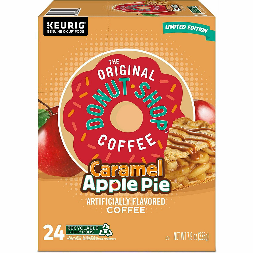 Donut Shop K-Cup Caramel Apple Pie Coffee Compatible with Keurig Brewer - Light - K-Cup - Caramel Apple Pie - Kosher - 24 / Box (8101)