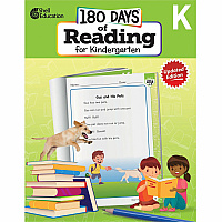 Shell Education 180 Days of Reading for Kindergarten, 2nd Edition Printed Book Grade K - English - 1 Each (135042)