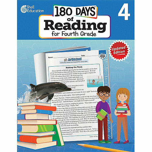 Shell Education 180 Days of Reading for Third Grade, 2nd Edition Printed Book Grade 4 - English - 1 Each (135046)