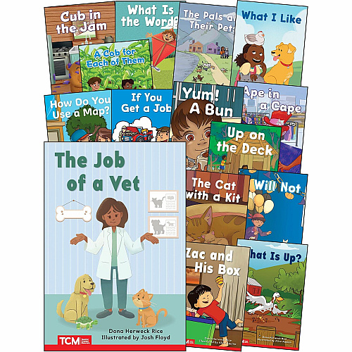 Shell Education Decodable Books Grade PK-K Set 2: 15-Book Set Printed Book Grade PK-K - English - 15 / Set (145497)