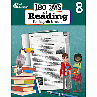 Shell Education 180 Days of Reading for Eighth Grade Printed Book Grade 8 - English - 1 Each (135159)