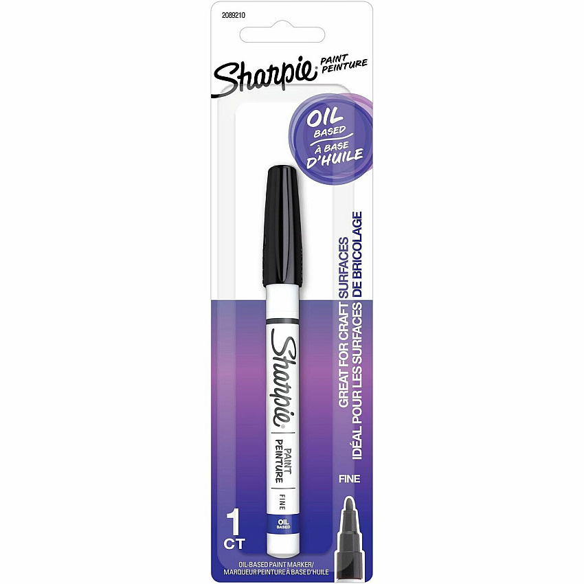 Sharpie Oil-Based Paint Markers Fine Marker Point - Black Ink - Oil Based - 1 / Pack (2089210)