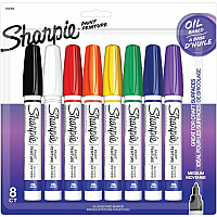 Sharpie Oil-Based Paint Markers Medium Marker Point - Assorted Ink - Oil Based - Metal Barrel - 8 / Pack (2107454)