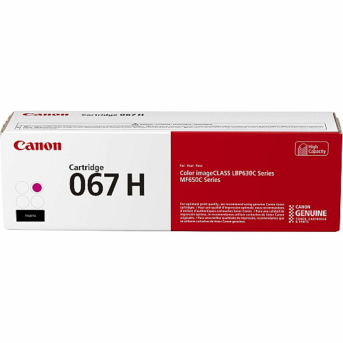 Canon 067 Original High Yield Laser Toner Cartridge - Magenta - 1 Pack 2350 Pages (CRTDG067HMA)