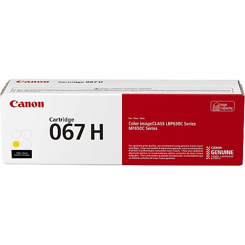 Canon 067 Original High Yield Laser Toner Cartridge - Yellow - 1 Pack 2350 Pages (CRTDG067HYW)