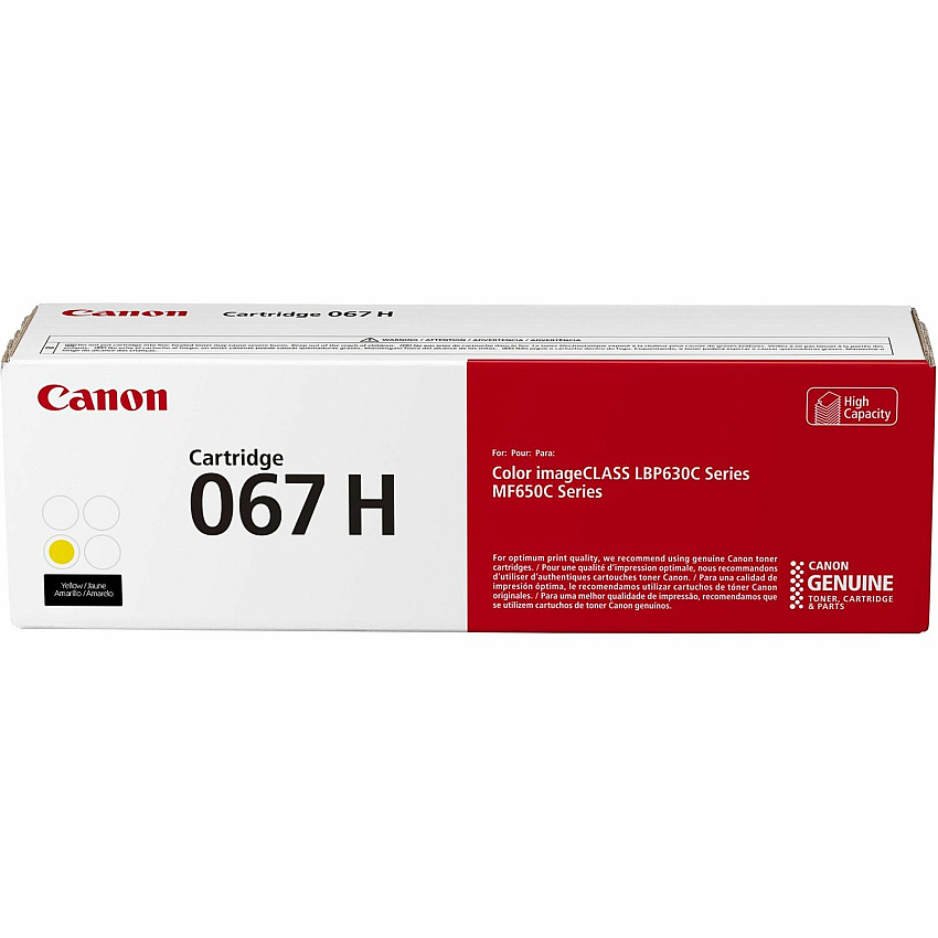 Canon 067 Original High Yield Laser Toner Cartridge - Yellow - 1 Pack 2350 Pages (CRTDG067HYW)