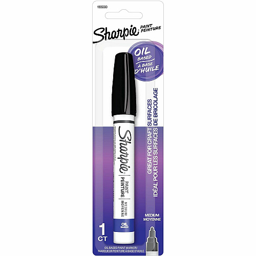 Sharpie Oil-Based Paint Markers Medium Marker Point - Black Ink - Oil Based - Metal Barrel - 1 / Pack (1905330)