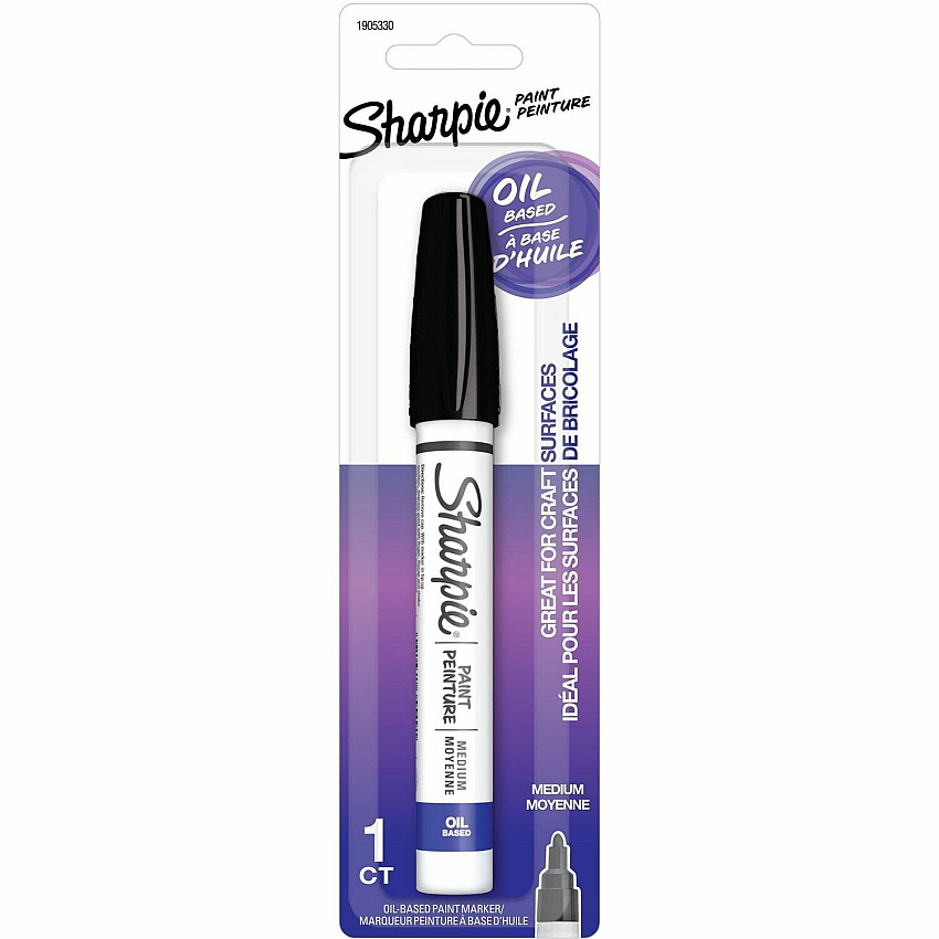Sharpie Oil-Based Paint Markers Medium Marker Point - Black Ink - Oil Based - Metal Barrel - 1 / Pack (1905330)