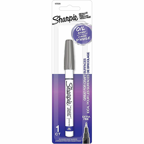 Sharpie Oil-Based Paint Markers Extra Fine Marker Point - Silver Ink - Oil Based - Metal Barrel - 1 / Pack (1875036)