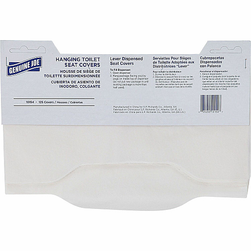 Genuine Joe Quarter-Fold Toilet Seat Covers Quarter-fold - For Toilet - White - Virgin Paper - 125/Pack - 24 / Carton (GJO10154)