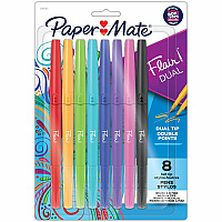 Paper Mate Flair Duo Pens 0.7 mm Medium Pen Point - Assorted Ink - 8 / Pack (2181604)