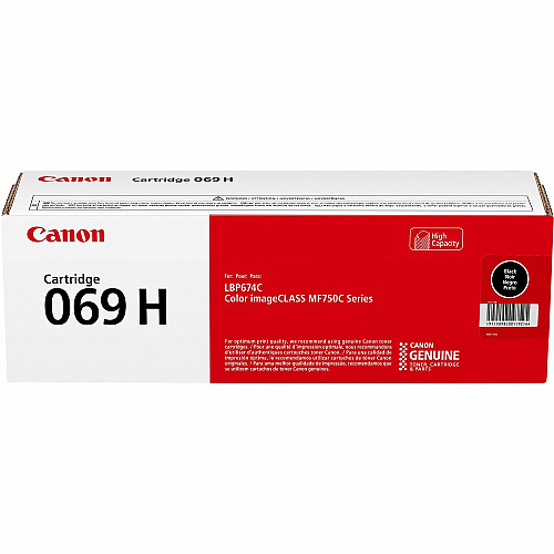 Canon 069 Original High Yield Laser Toner Cartridge - Black - 1 Pack 7600 Pages (CRTDG069HBK)