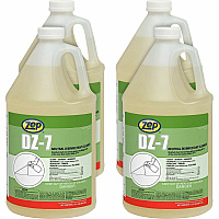 Zep Commercial DZ-7 Neutral Disinfectant Cleaner 128 fl oz (4 quart) - Neutral Scent - Virucidal, Bactericide, Fungicide, Mildewstatic, pH Neutral, Phosphate-free, Butyl-free, APE-free - Yellow - 4 / Carton (752023CT)