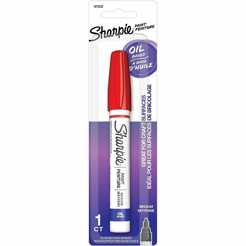 Sharpie Oil-Based Paint Markers Medium Marker Point - Red Ink - Oil Based - 1 / Pack (2157684)