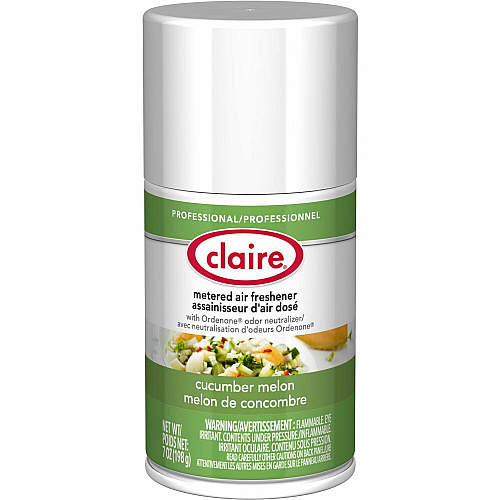 Claire Metered Air Freshener with Ordenone Aerosol - 6000 ft³ - 7 fl oz (0.2 quart) - Cucumber Melon - 30 Day - Odor Neutralizer - 12 / Carton (CL109CT)