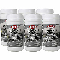 Claire Stainless Steel Wipes Citrus Scent - 12" Length x 9.50" Width - Pre-moistened - Gray - 40/Tub - 6 / Carton (CL993CT)