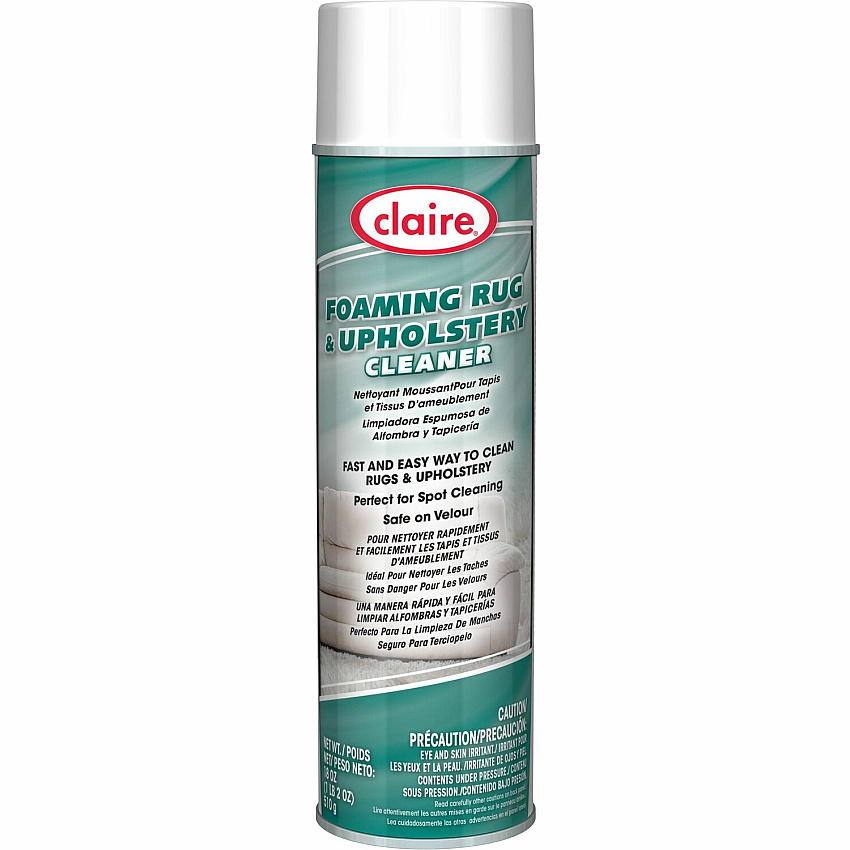 Claire Foaming Rug/Upholstery Cleaner 18 fl oz (0.6 quart) - Ammonia Scent - Seafoam Can - 1 Each (CL869)
