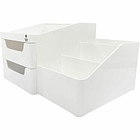 Business Source Multi-Grid Desktop Organizer 7 Compartment(s) - 2 Drawer(s) - 5.70