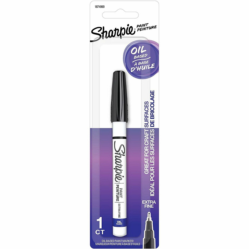 Sharpie Oil-Based Paint Markers Extra Fine Marker Point - Black Ink - Oil Based - Metal Barrel - 1 / Pack (1874990)