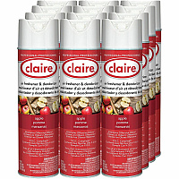 Claire Air Freshener/Deodorizer Spray - 20 fl oz (0.6 quart) - Apple - Odor Neutralizer, Ozone-safe, Residue-free, Non-staining - 12 / Carton (CL161CT)