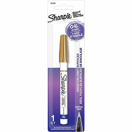 Sharpie Oil-Based Paint Markers Extra Fine Marker Point - Gold Ink - Oil Based - Metal Barrel - 1 / Pack (1875035)