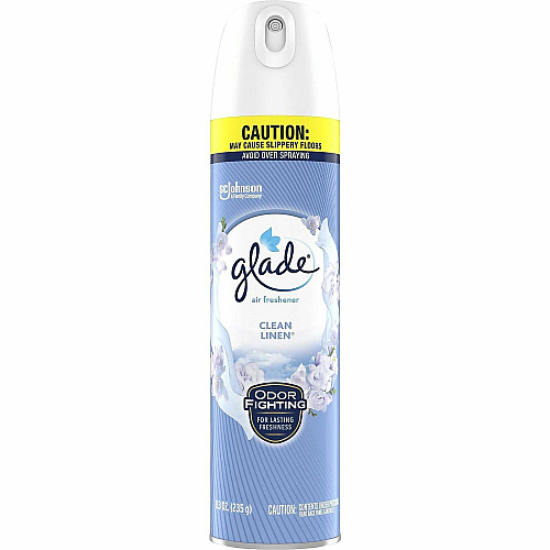 Glade Clean Linen Air Freshener Spray Aerosol - 8.3 fl oz (0.3 quart) - Clean Linen - CFC-free, Ozone-safe/ - 6 / Carton (346467CT)