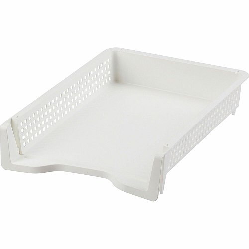 Business Source Stackable Letter Tray Stackable, Front Loading - Black - Plastic - 1 Each (BSN42570)