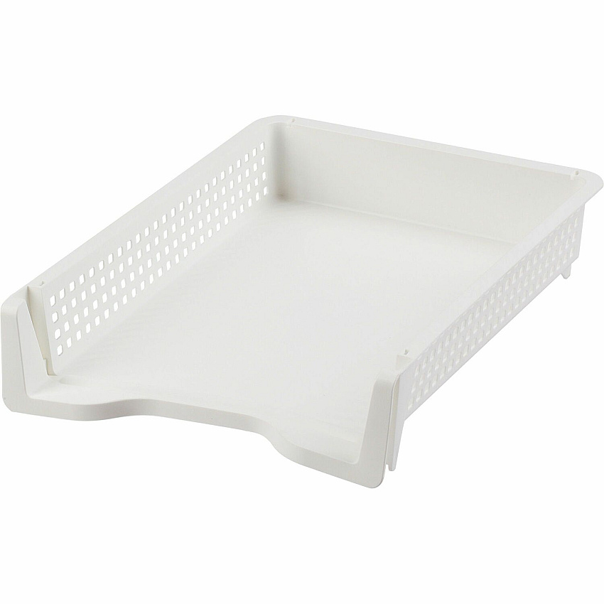 Business Source Stackable Letter Tray Stackable, Front Loading - Black - Plastic - 1 Each (BSN42570)
