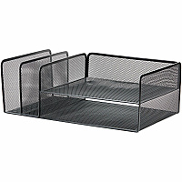 Lorell 4-Tier File Organizer 4 Tier(s) - Horizontal/Vertical - Desktop - Black - Steel Mesh - 1 Each (LLR95281)