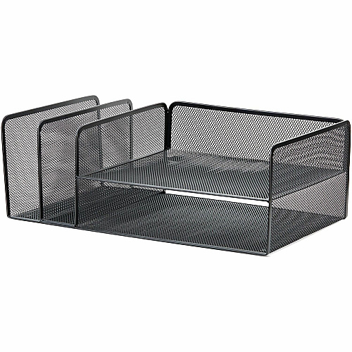 Lorell 4-Tier File Organizer 4 Tier(s) - Horizontal/Vertical - Desktop - Black - Steel Mesh - 1 Each (LLR95281)