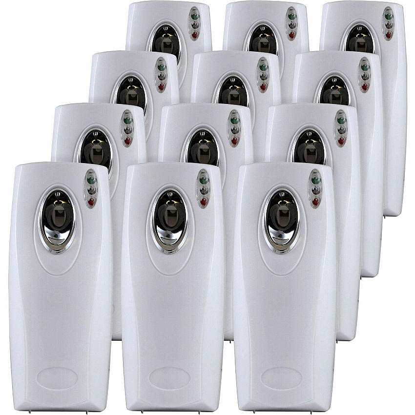 Claire Metered Air Freshener Dispenser 0.13 Hour, 0.25 Hour, 0.50 Hour - Wall - 2 x C Battery - 12 / Carton - White (CL7MADISPCCT)