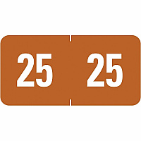 Smead ETS Color-Coded Year Labels 1/2" Height x 1" Width - Brown - 250 / Pack (67925)