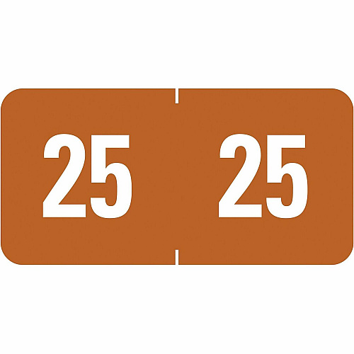 Smead ETS Color-Coded Year Labels 1/2" Height x 1" Width - Brown - 250 / Pack (67925)