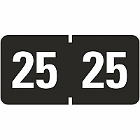 Smead ETYJ Color-Coded Year Labels 25 - 3/4" Height x 1 1/2" Width - Black - 500 / Roll (68325)