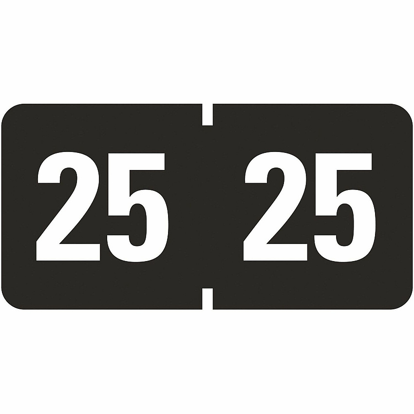 Smead ETYJ Color-Coded Year Labels 25 - 3/4" Height x 1 1/2" Width - Black - 500 / Roll (68325)